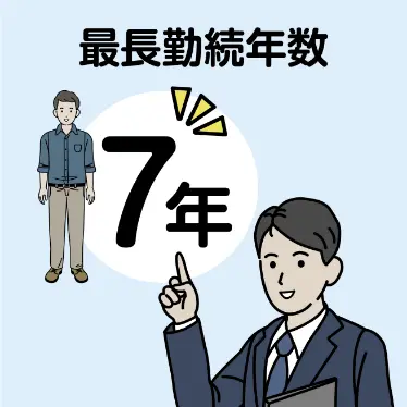 最長勤続年数7年
